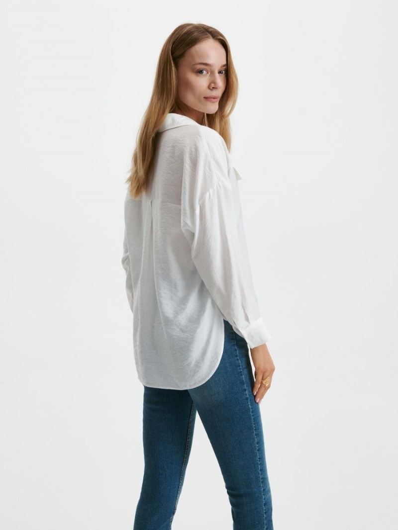 Reserved Viscose blouse Białe | URLBQZK-46