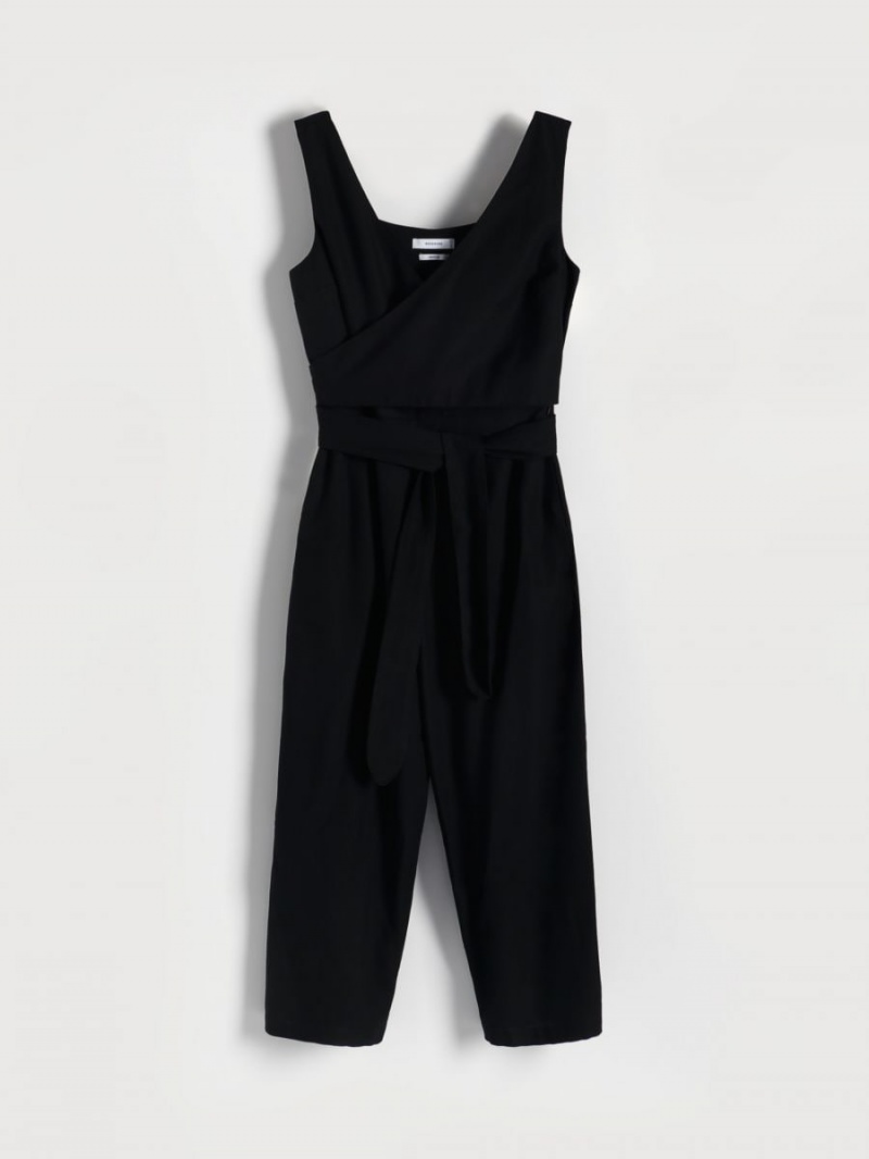 Reserved Viscose rich jumpsuit Czarne | YVDQOUE-05