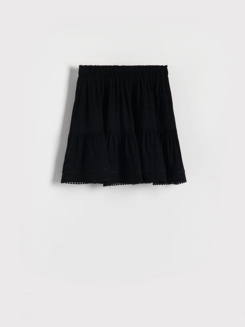 Reserved Viscose rich mini skirt Czarne | MNBWHJE-58