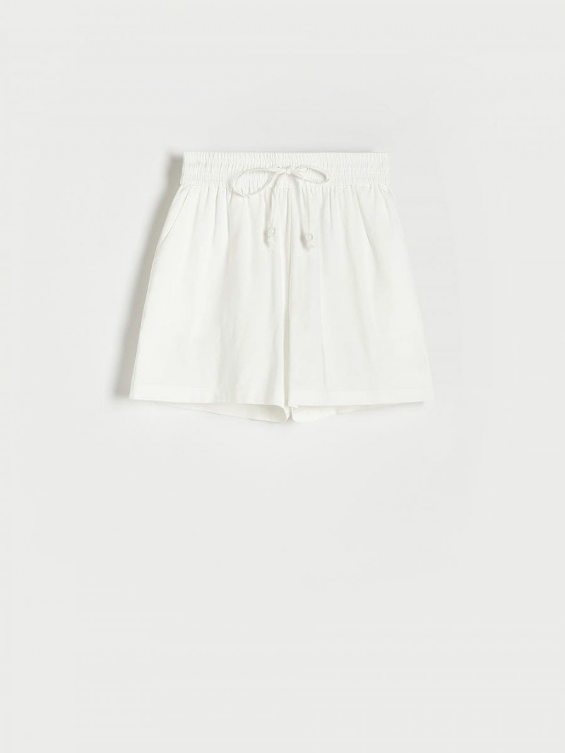 Reserved Viscose shorts Białe | ZCXNWMF-48