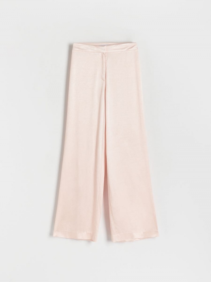 Reserved Viscose trousers Różowe | KVIFLMZ-94