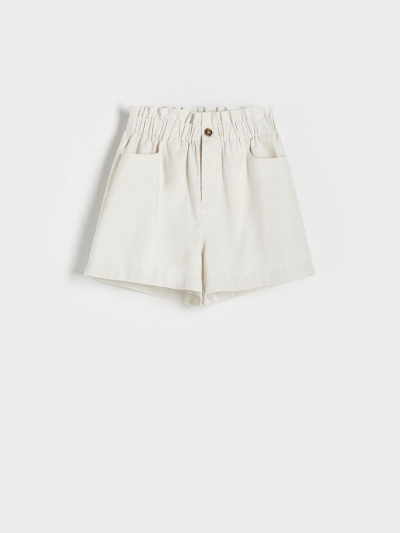 Reserved W Paski paperbag shorts Ivory | GSMFJZY-84