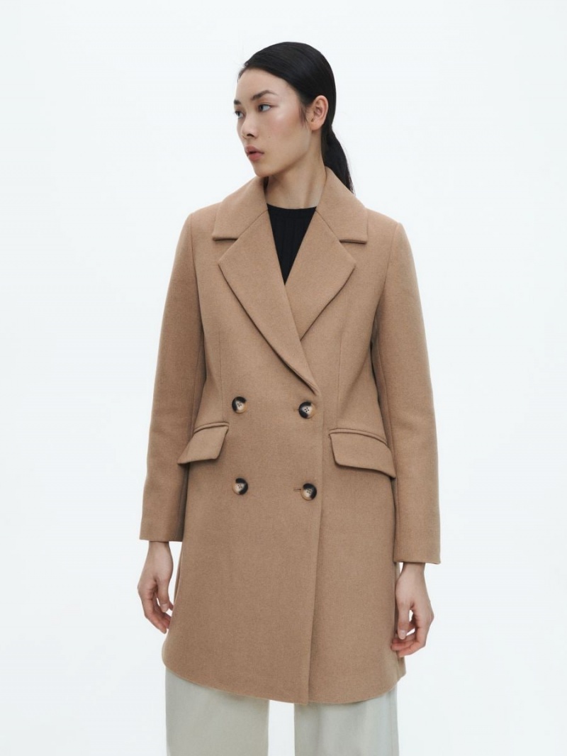 Reserved Wełna blend coat Beżowe | XWTZKBN-35