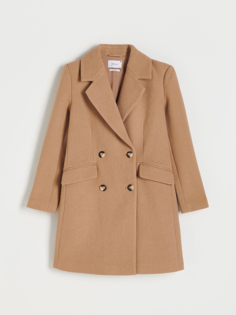 Reserved Wełna blend coat Beżowe | XWTZKBN-35