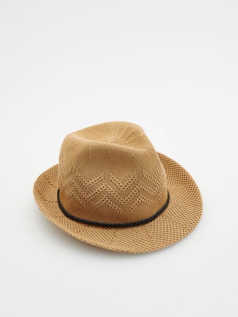 Reserved Woven hat Beżowe | JYCVDLP-30