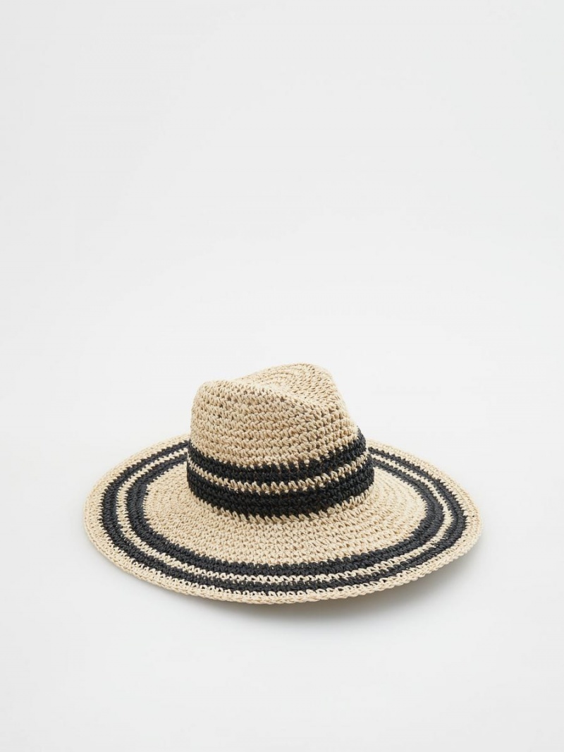 Reserved Woven hat Czarne | WMKNLQV-80