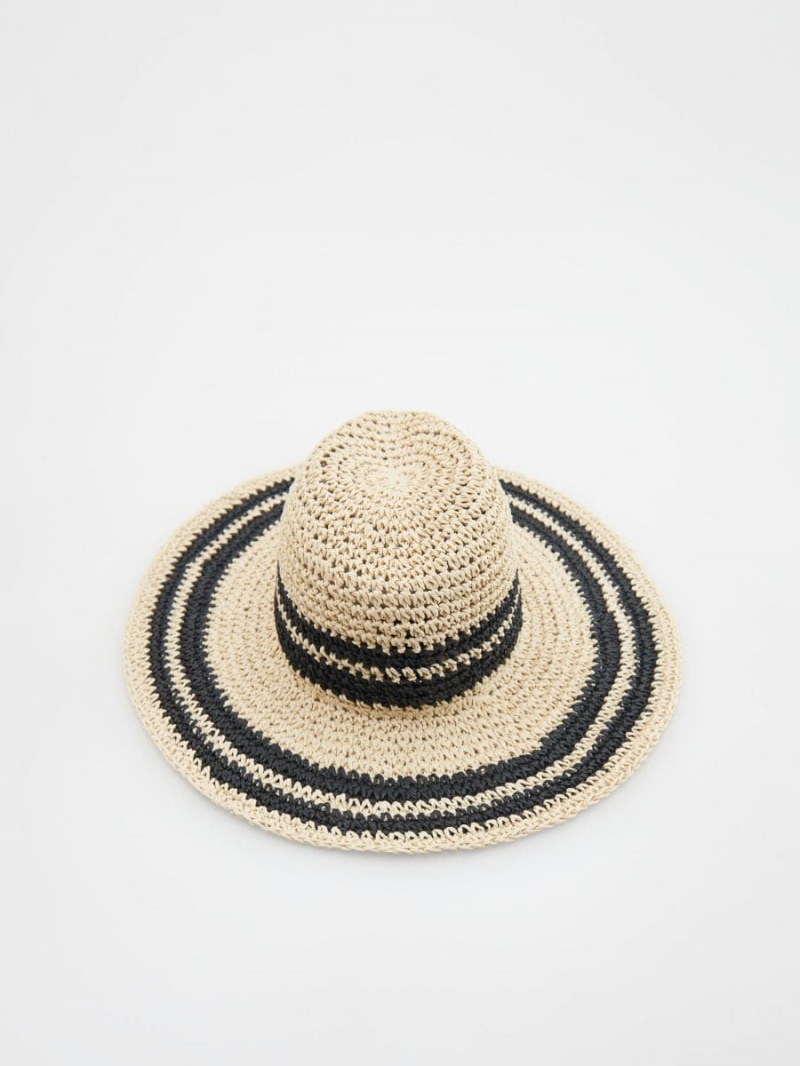 Reserved Woven hat Czarne | WMKNLQV-80