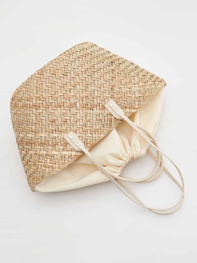 Reserved Woven straw basket bag Beżowe | CBEPSHU-29