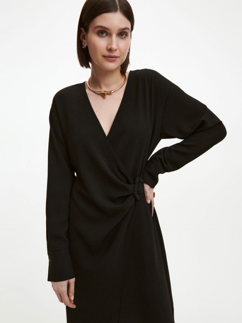 Reserved Wrap dress Czarne | KQNWITU-36