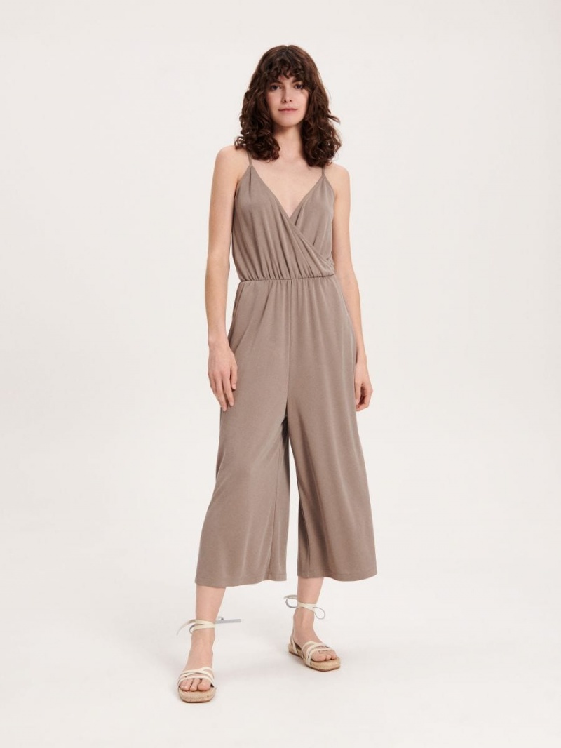 Reserved Wrap jumpsuit Brązowe | DAJTXUE-46