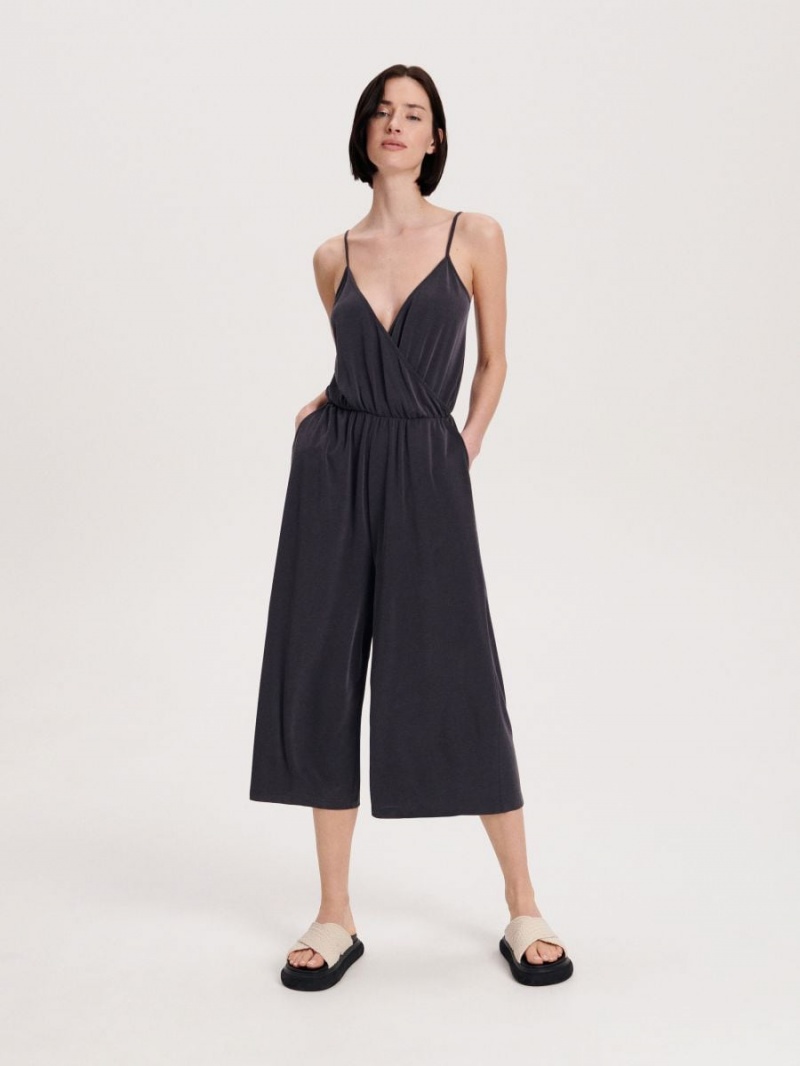 Reserved Wrap jumpsuit Szare | QKYPIDJ-15