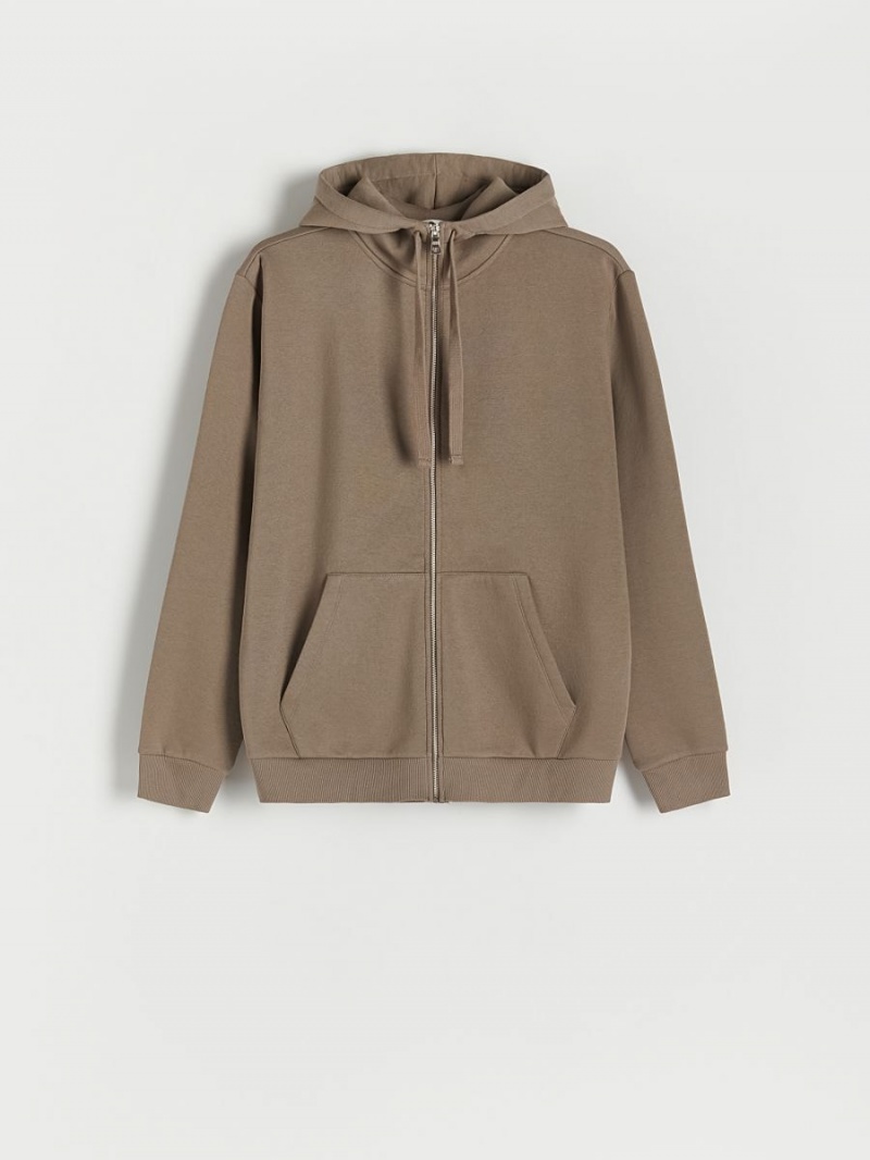 Reserved Zip up hoodie Beżowe | QEWGDXR-50