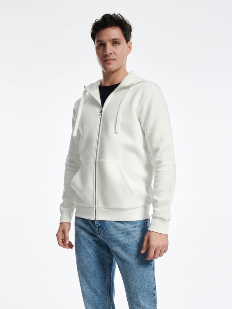 Reserved Zip up hoodie Ivory | GXQFCAP-15