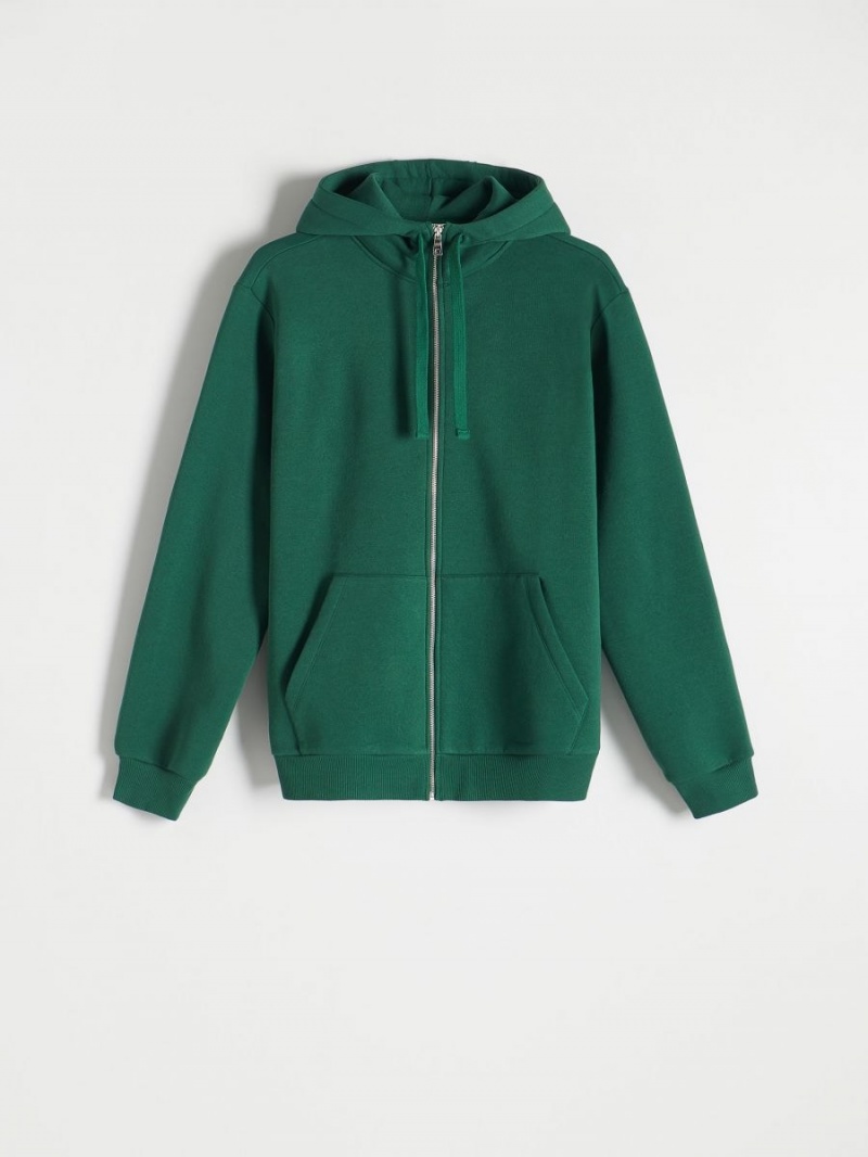 Reserved Zip up hoodie Khaki | SZJTHUE-60