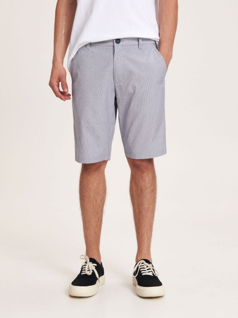 Reserved regular fit cotton shorts Granatowe | KOMYULR-03