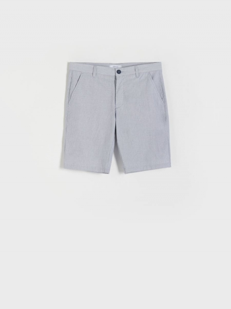 Reserved regular fit cotton shorts Granatowe | KOMYULR-03